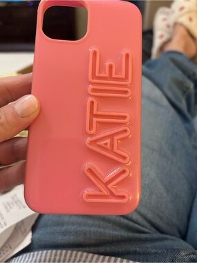 BaubleBar Pink Embossed KATIE Phone Case